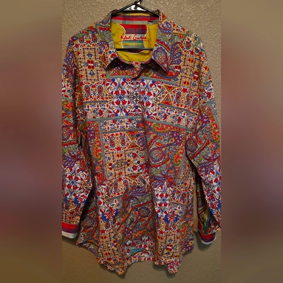 Men's Robert Graham button down. Size 3XL. Paisley pattern and bold colors! - Picture 1 of 3